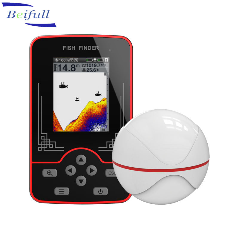 Fish Finder Portable - F13 ポータブル魚群探知機ワイヤレスソナー 100 メートル距離アラーム釣りエコーサウンダー湖海釣り充電式