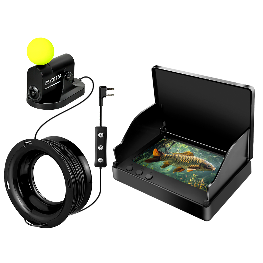 Fish Finder Portable - 携帯型水中魚群探知機、検知範囲0.6～30m、リチウム電池、LCD/LEDディスプレイ、自動浮球位置調整機能付き