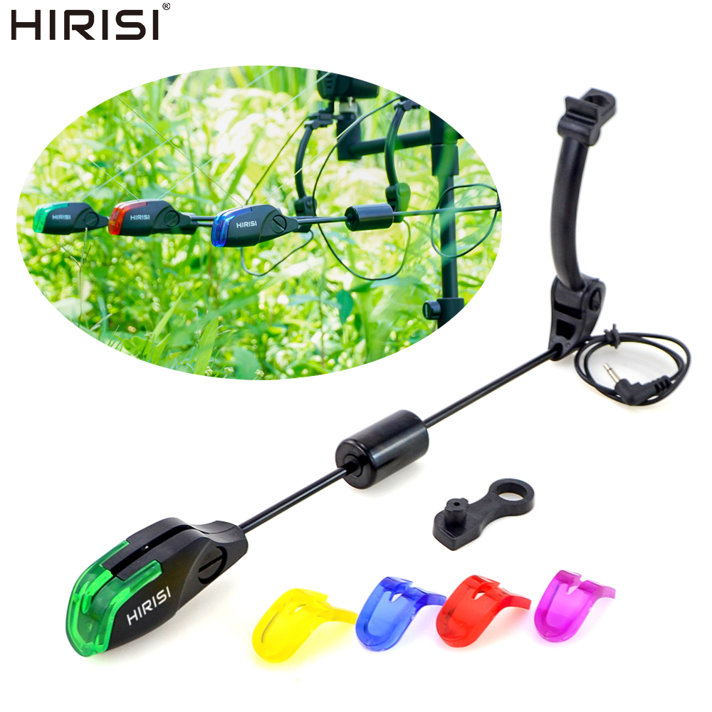 Bite Indicator - Hirisi B2011S LEDフィッシングスインガー バイトインジケーター（交換可能なプラスチックヘッド4個付き）バイトアラームターミナルタックルアクセサリー