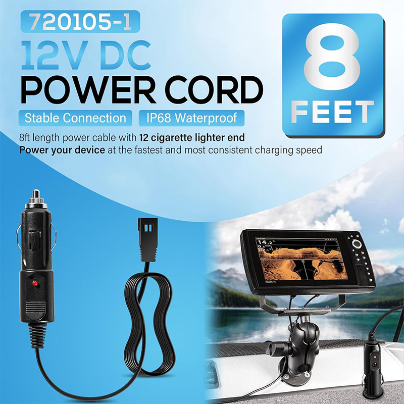 12V電源コード 720105-1。魚群探知機充電器用。Hu - Fish Finder Charger のレビューと価格