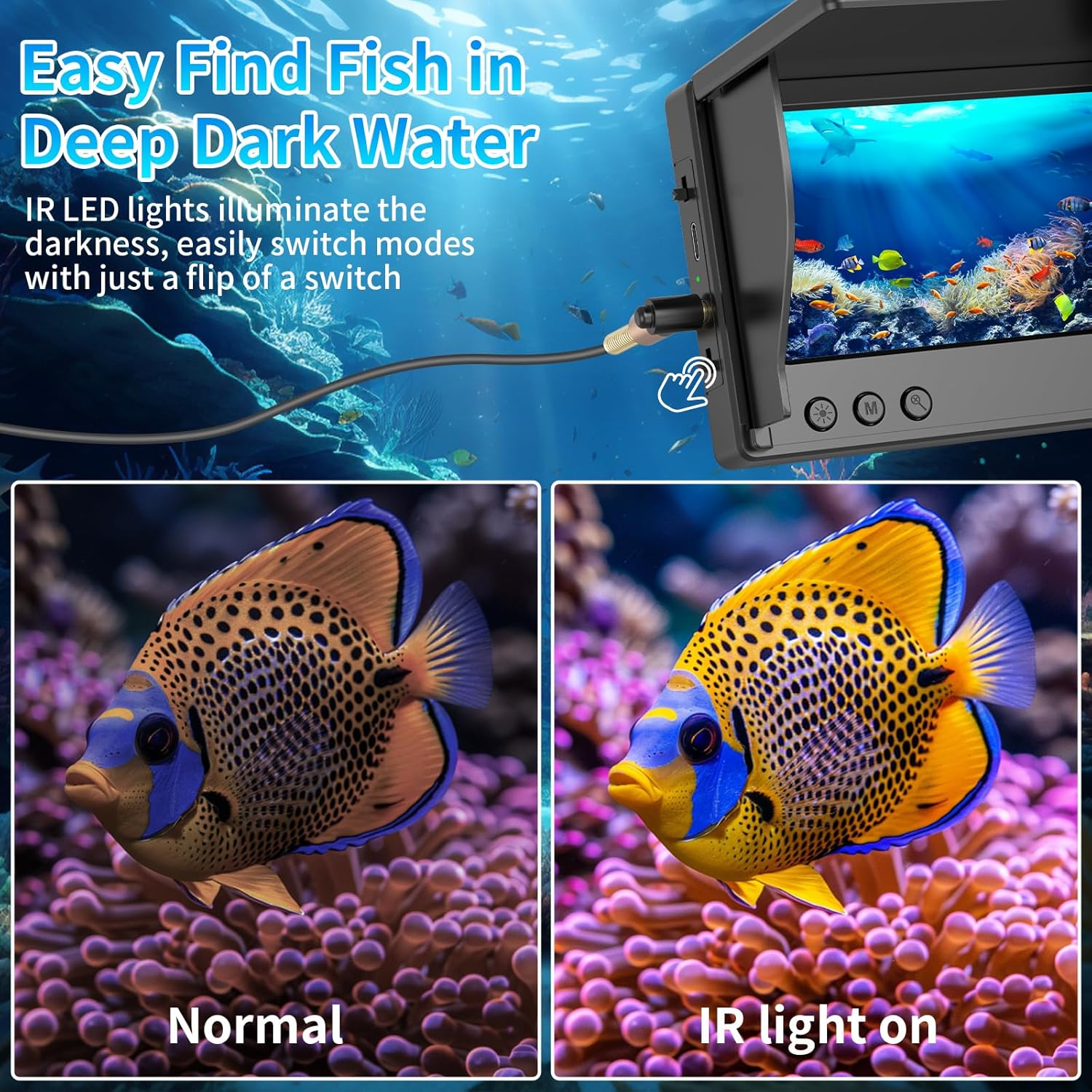 水中釣りカメラ 4.3インチLCDディスプレイ 1080P  - Fish Finder Cable のレビューと価格